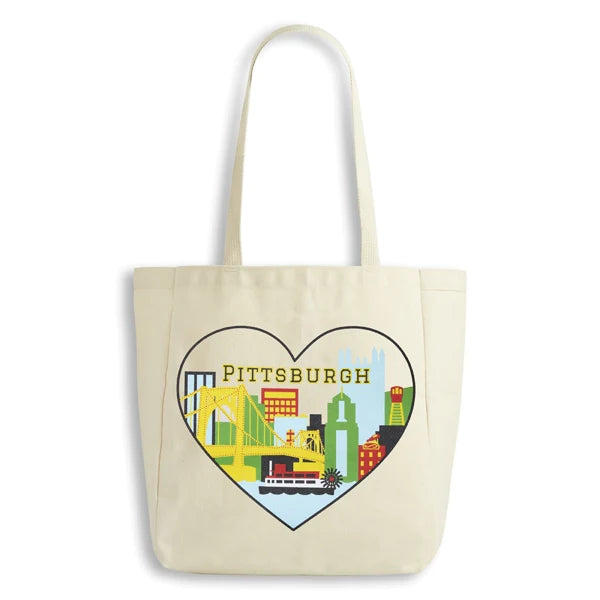 Pittsburgh Skyline Heart Tote Bag